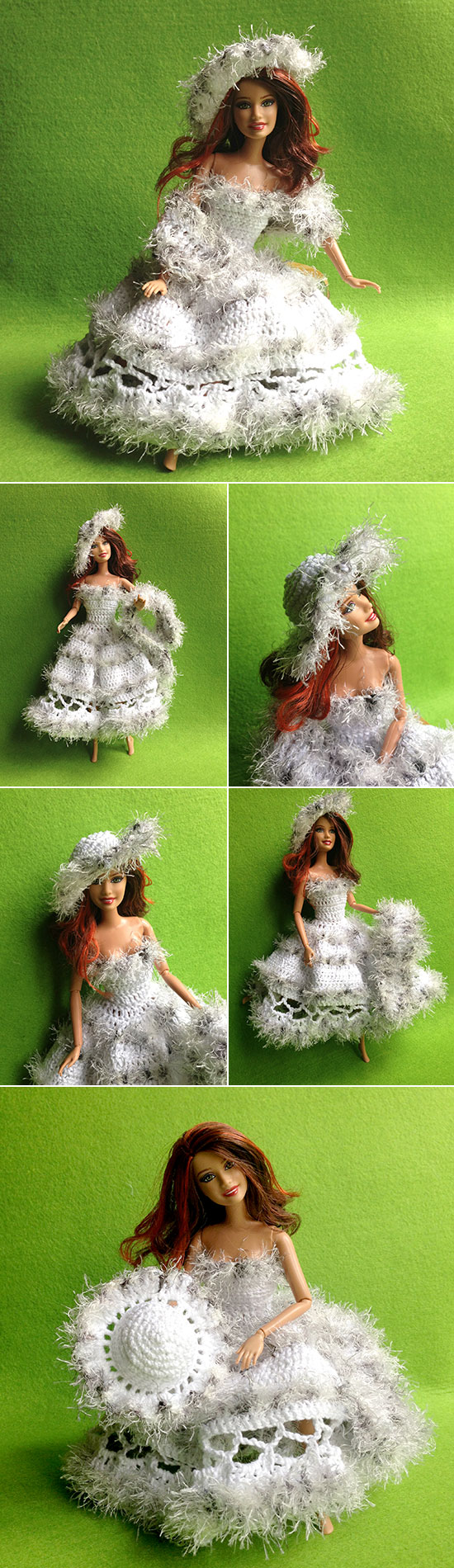 Häkelkleid für Gelenkpuppe Häkelkleid